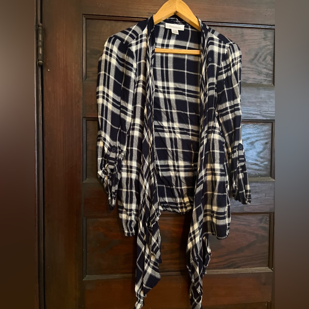 Navy plaid Motherhood Maternity nursing wrap flannel